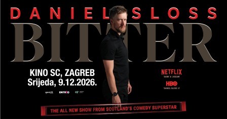 Komičar Daniel Sloss  9.12. 2026 u SC Kinu  Zagreb nakon rasprodanog  nastupa dan...