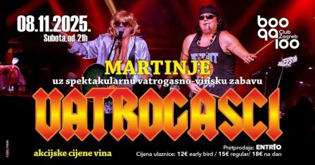 Najpopularnije Martinje i ove godine sa Vatrogascima u klubu Boogaloo 08.11.2025 od 20 sati