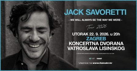 Omiljeni kantautor  Jack Savoretti  22. rujna 2026.  po prvi puta stiže u Lisinski