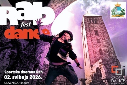 Međunarodni plesni festival “RAB DANCE fest 2026” u sportskoj dvorani Rab u subotu, 2. svibnja od 10.00 sati