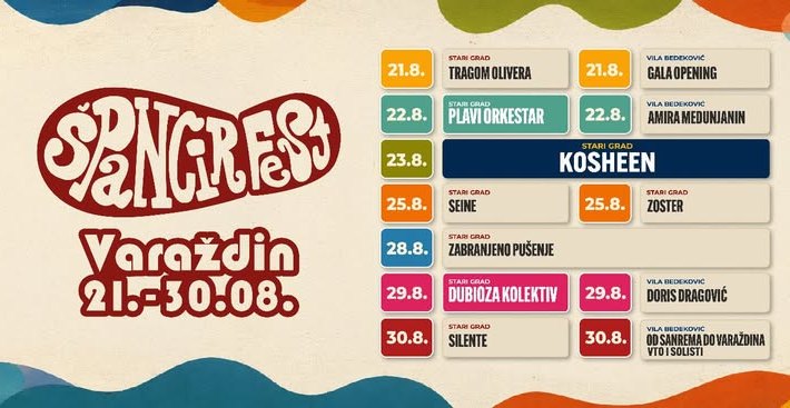 Program Špancirfesta od 21. do 30. kolovoza 2026 u Varaždinu 